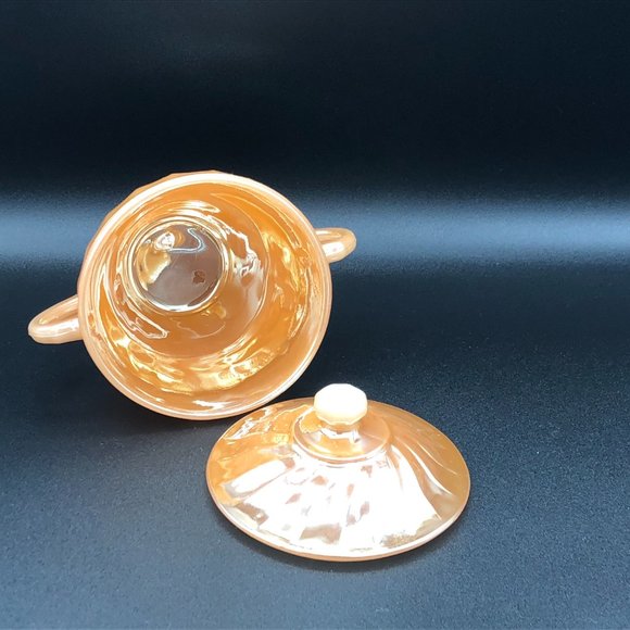 Anchor Hocking Fire King dinnerware cream and sugar set Peach - Picture 7 of 10